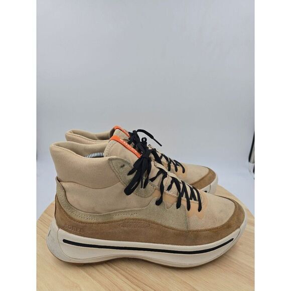 Sorel ONA 503 Mid Sneaker Boots Women's Size 9.5 Ceramic Suede Tan - Picture 1 of 8